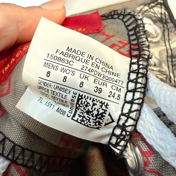 Converse DC Comics Chuck Taylor All Star High Top‎ Shoes Flash Men's 6/Women's 8 - Picture 10 of 13